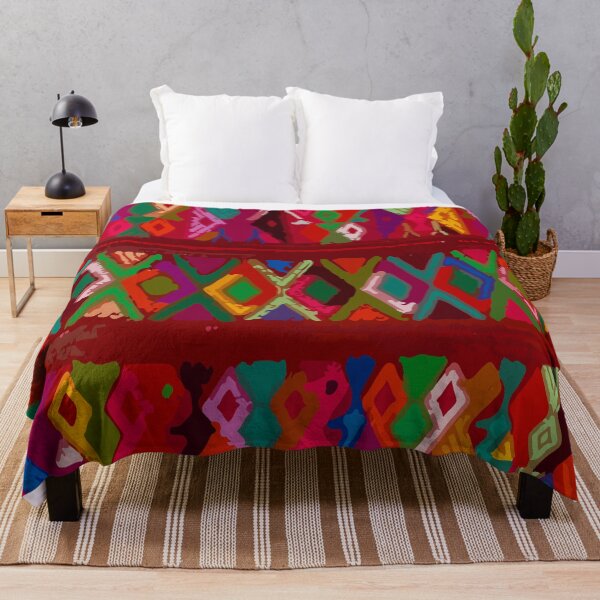 Item preview, Colorful rhombus maximalist embroidery dopamine decor boho chic designed and sold by T-Mex.