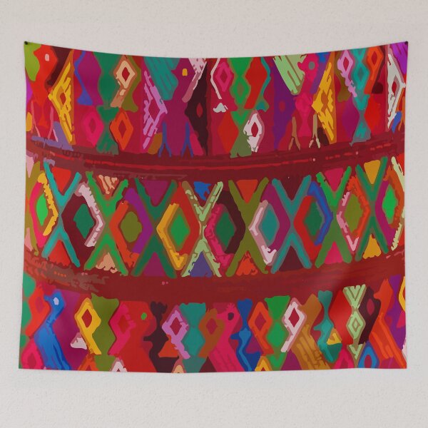 Item preview, Colorful rhombus maximalist embroidery dopamine decor boho chic designed and sold by T-Mex.