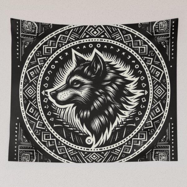 Item preview, Wild Spirit: Intricate Wolf Head designed and sold by March12  Moonbeam.