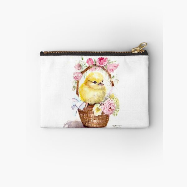 Item preview, Watercolor, spring chick in basket and roses designed and sold by Art-Flucie.
