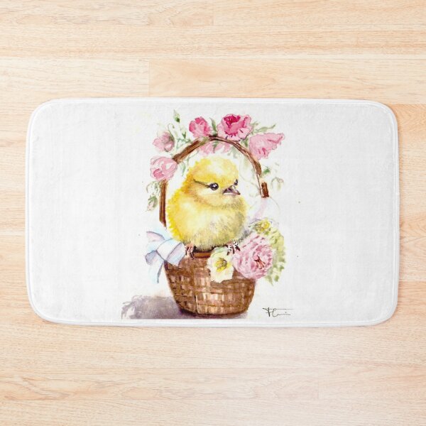 Item preview, Watercolor, spring chick in basket and roses designed and sold by Art-Flucie.