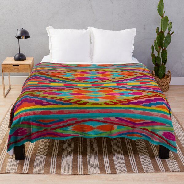 Item preview, Vibrant mexican embroidery colorful maximalist decor designed and sold by T-Mex.