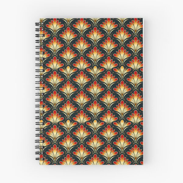 Item preview, Red, Gold and Black Floral Art-Deco Pattern designed and sold by Sappi1004.