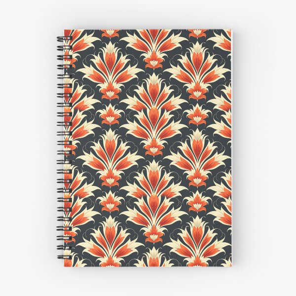 Item preview, Red, Beige and Black Floral Art-Deco Pattern designed and sold by Sappi1004.