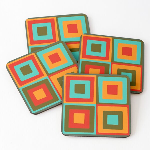 Item preview, Mid-Century Retro Mod Pod Vibrant Geometric Squares designed and sold by ShikitaMakes.