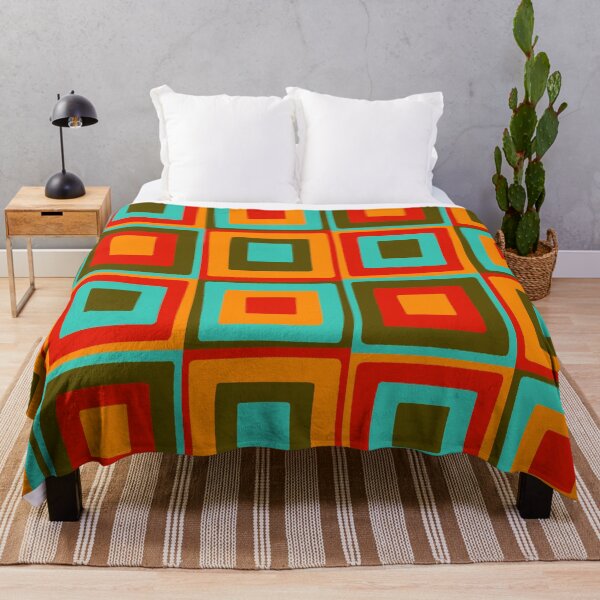 Item preview, Mid-Century Retro Mod Pod Vibrant Geometric Squares designed and sold by ShikitaMakes.