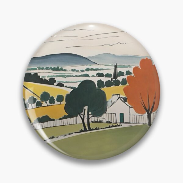 Item preview, Patterns No. 309. Mid Century. Vintage Retro. French Landscape. Sketch. Drawing. French Countryside. Botanical. Trees.  By Carraan designed and sold by CARRAANN.