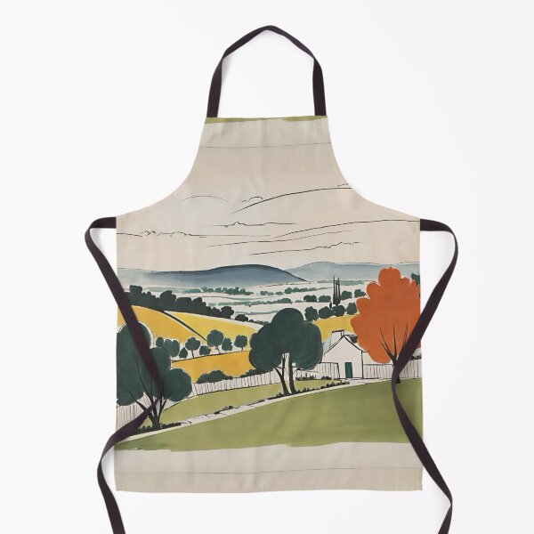 Item preview, Patterns No. 309. Mid Century. Vintage Retro. French Landscape. Sketch. Drawing. French Countryside. Botanical. Trees. By Carraan designed and sold by CARRAANN.