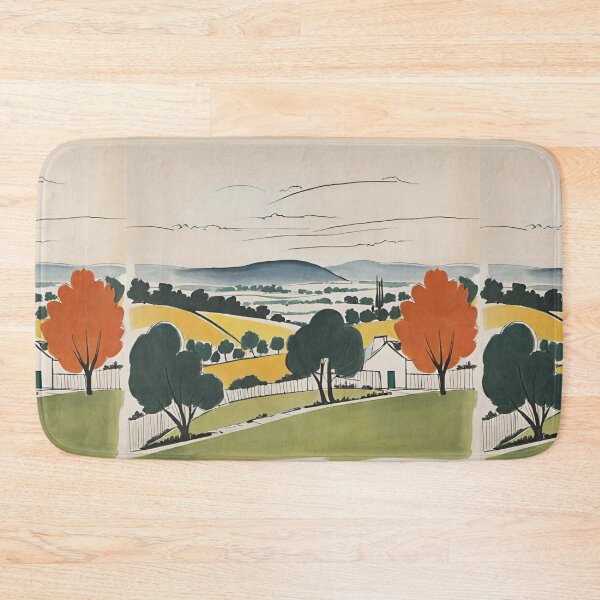 Item preview, Patterns No. 309. Mid Century. Vintage Retro. French Landscape. Sketch. Drawing. French Countryside. Botanical. Trees.  By Carraan designed and sold by CARRAANN.