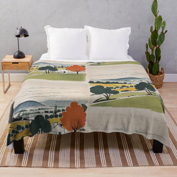 Item preview, Patterns No. 309. Mid Century. Vintage Retro. French Landscape. Sketch. Drawing. French Countryside. Botanical. Trees. By Carraan designed and sold by CARRAANN.