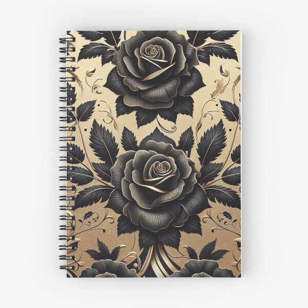 Item preview, Damasco negro mate y dorado con rosas designed and sold by DesignsByPrnces.