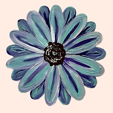 Artwork thumbnail, Pretty Blue Daisy Flower with Pink by Bekah Grace