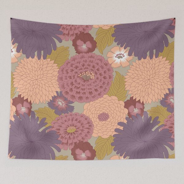 Item preview, Peach Fuzz - Pantone Color of the Year Retro Floral Pattern designed and sold by Eyestigmatic.