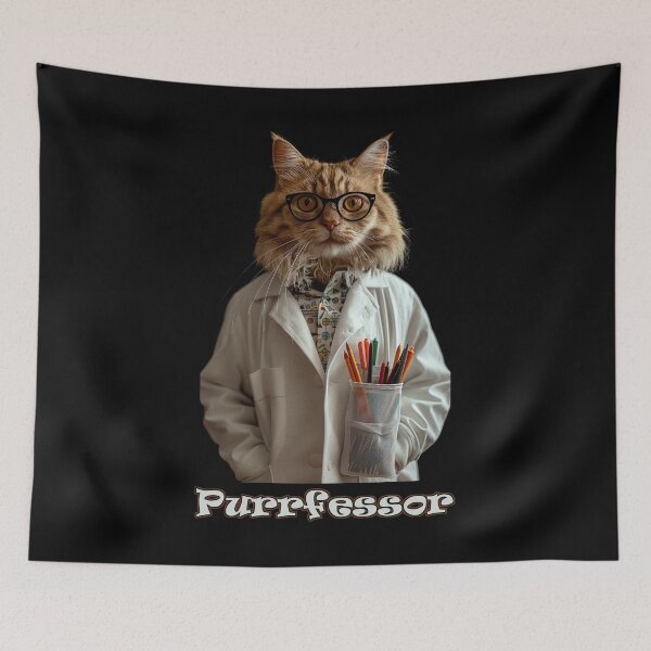 Aperçu de l'œuvre Purrfessor (Cat Professor) créée et vendue par Psyberspace.