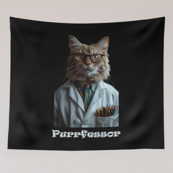 Aperçu de l'œuvre Purrfessor (Cat Professor) créée et vendue par Psyberspace.