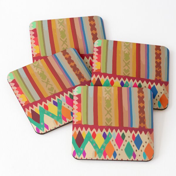 Item preview, Rainbow stripes maximalist embroidery colorful decor designed and sold by T-Mex.