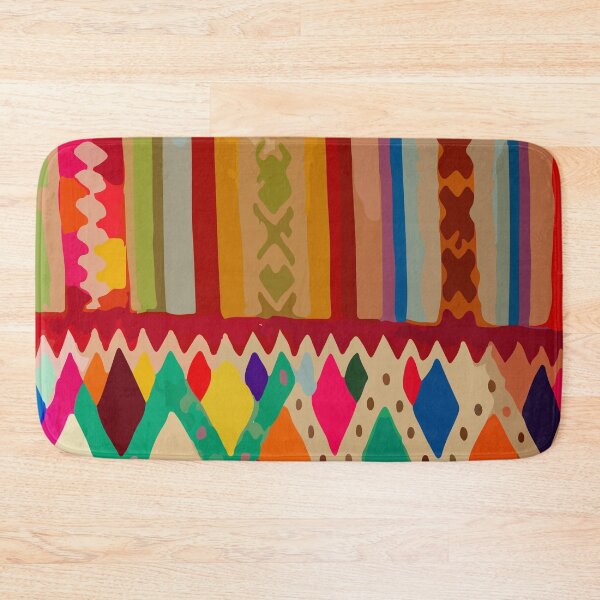 Item preview, Rainbow stripes maximalist embroidery colorful decor designed and sold by T-Mex.