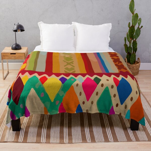 Item preview, Rainbow stripes maximalist embroidery colorful decor designed and sold by T-Mex.