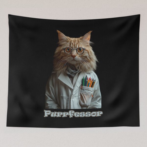Aperçu de l'œuvre Purrfessor (Cat Professor) créée et vendue par Psyberspace.