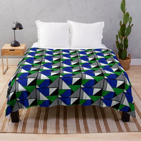Item preview, Blue Green Geometric Abstract Acrylic Painting II designed and sold by abstractartalex.