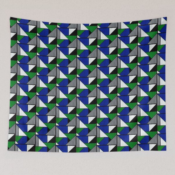 Item preview, Blue Green Geometric Abstract Acrylic Painting II designed and sold by abstractartalex.