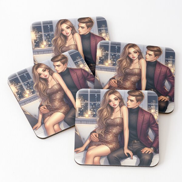 Item preview, Grayson and Briala - Character Artwork - Couple - New Years designed and sold by AmberRoseWrites.