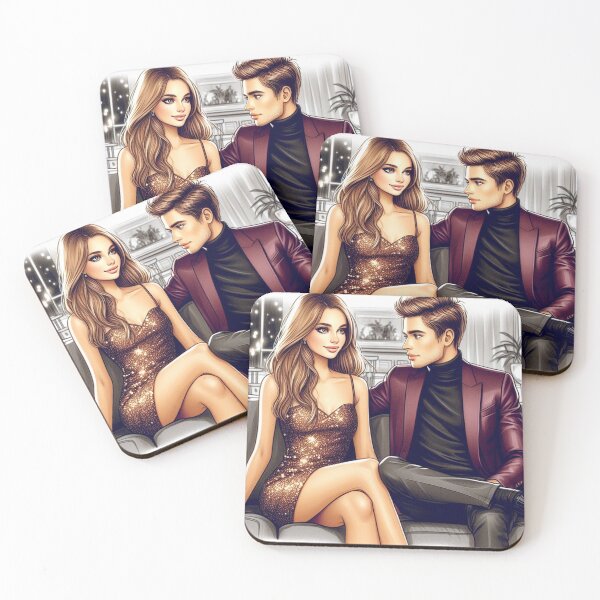 Item preview, Grayson and Briala - Character Artwork - Couple - New Years designed and sold by AmberRoseWrites.