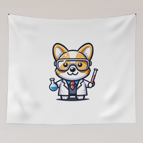 Item preview, Corgi the clever scientist designed and sold by FerdiEverywhere.