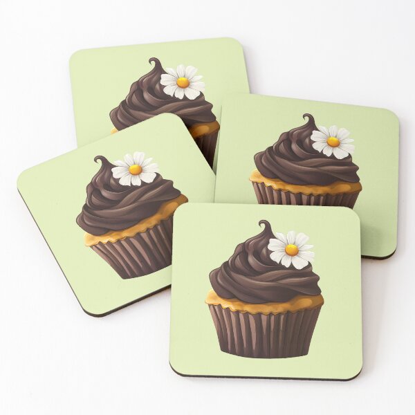 Item preview, Chocolate Cupcake with white flower on top designed and sold by sakurashorty.