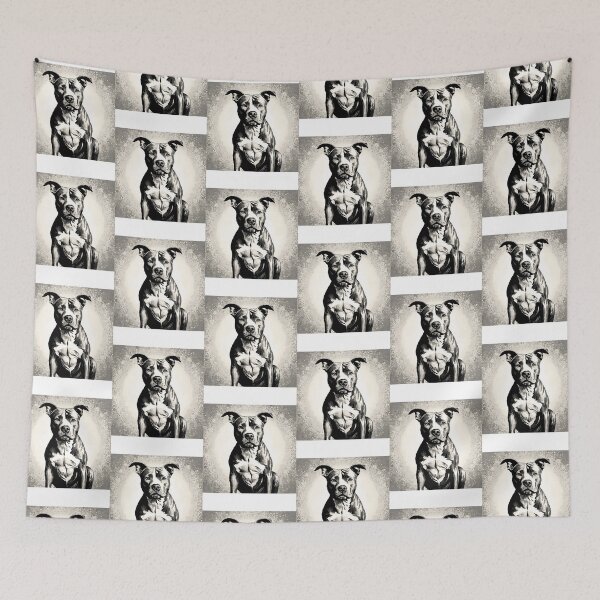 Item preview, Pointillism Pitbull Terrier designed and sold by Fredster1966.
