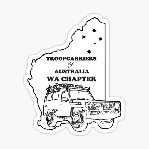 Item preview, Troopcarriers of Australia - Western Australian (WA) Chapter - White Troopy on White State designed and sold by Henrys-Pocket.