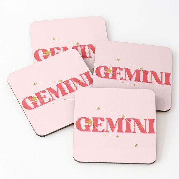 Artikelvorschau, Zwillinge-Astrologie-Sternzeichen Rot und Rosa entworfen und verkauft von HeyDaisyShop.