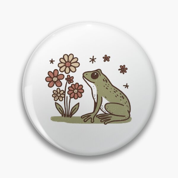 Item preview, Vintage Cottagecore Frog with little Flowers  designed and sold by needfulthingsco.