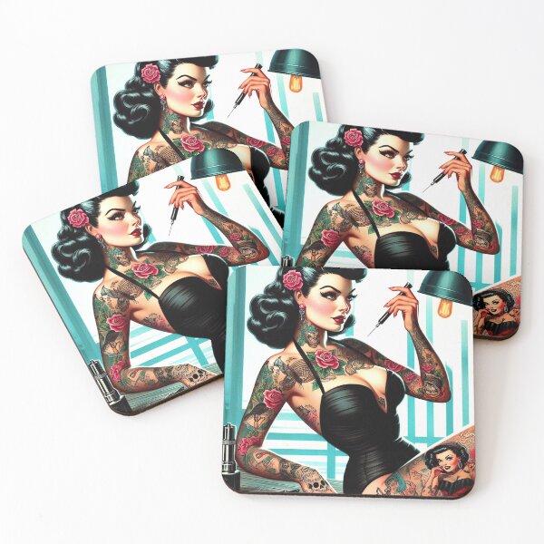 Item preview, Old School Tattoo Pin-up designed and sold by PulpVintage.