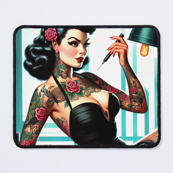 Item preview, Old School Tattoo Pin-up designed and sold by PulpVintage.