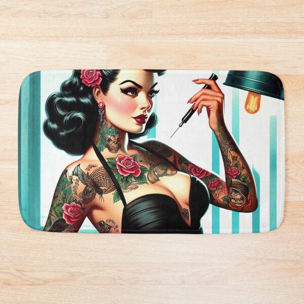 Item preview, Old School Tattoo Pin-up designed and sold by PulpVintage.