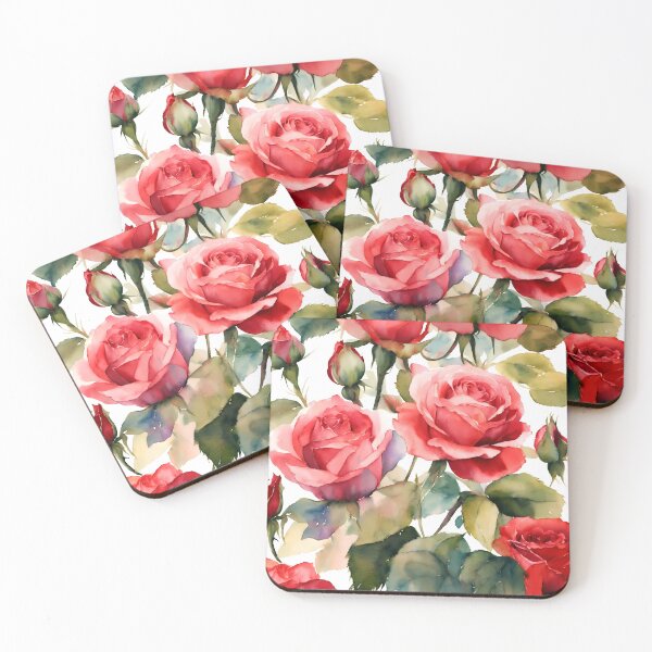 Item preview, watercolor of red roses designed and sold by soulfulpalette.