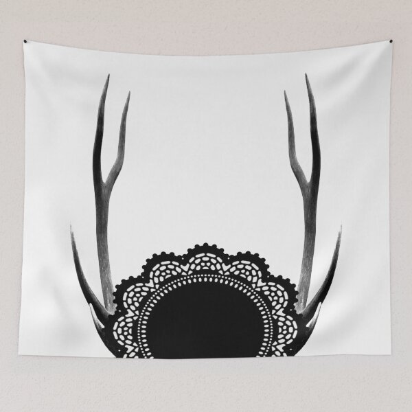 Item preview, Stag horn and doily designed and sold by Leeanne Mackay.