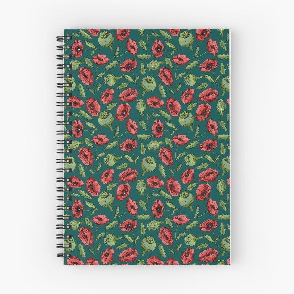 Item preview, Vintage Opium Poppies on Emerald designed and sold by Hodgepodge Bricolage.