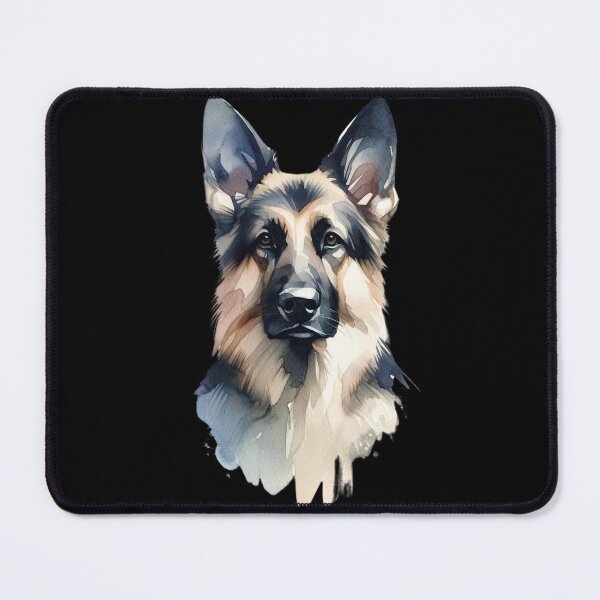 Item preview, Watercolor portrait of a German Shepard designed and sold by luckyredskittle.