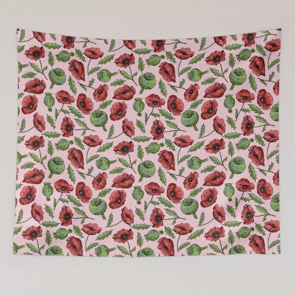 Item preview, Vintage Opium Poppies on Pink designed and sold by Hodgepodge Bricolage.
