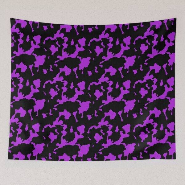 Item preview, Patrón de estampado de vaca morado sobre negro designed and sold by TheRulerofEarth.