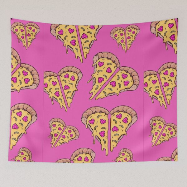 Item preview, Heart-Shaped Pizza Art Print | Pink Background | Whimsical Food Illustration for Prints, T-Shirts & More designed and sold by Jennifer Adair.