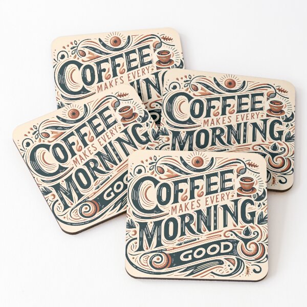 Item preview, Coffee Makes Every Morning Good, typography designed and sold by maxmaj.