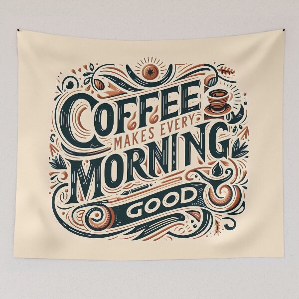 Item preview, Coffee Makes Every Morning Good, typography designed and sold by maxmaj.