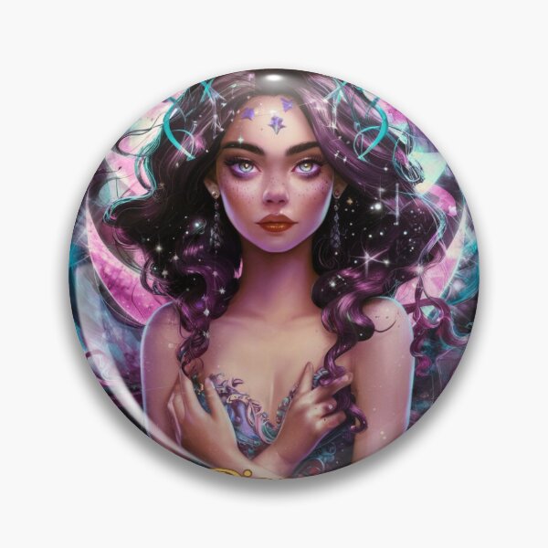 Item preview, Pisces Zodiac, whimsical lady, Pisces girl sexy, cosmos goddess, celestial woman designed and sold by ZodiacWonders.