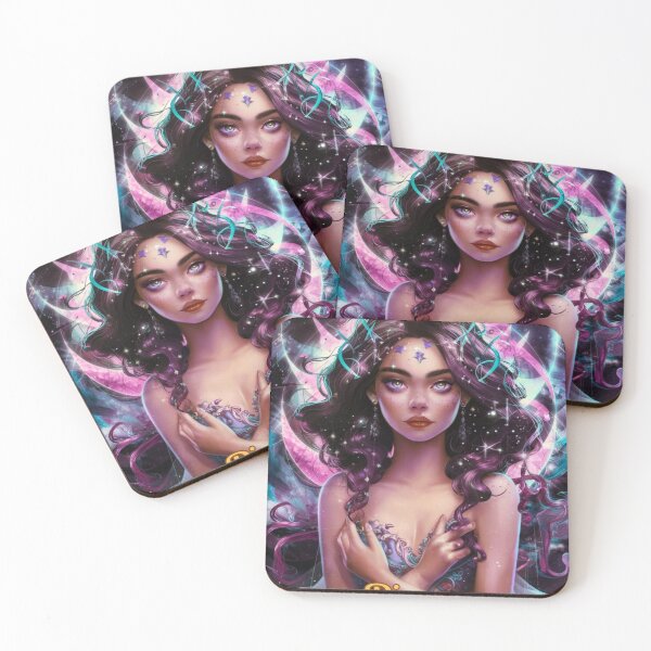 Item preview, Pisces Zodiac, whimsical lady, Pisces girl sexy, cosmos goddess, celestial woman designed and sold by ZodiacWonders.