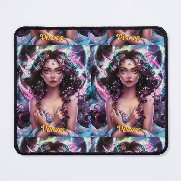 Item preview, Pisces Zodiac, whimsical lady, Pisces girl sexy, cosmos goddess, celestial woman designed and sold by ZodiacWonders.