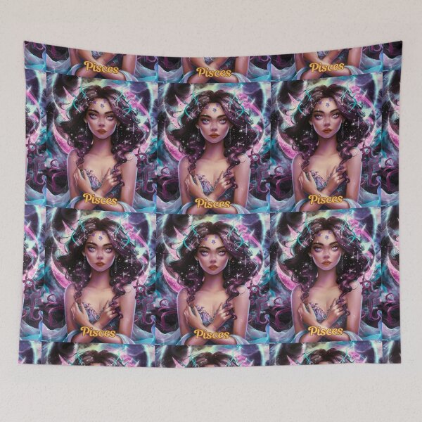 Item preview, Pisces Zodiac, whimsical lady, Pisces girl sexy, cosmos goddess, celestial woman designed and sold by ZodiacWonders.