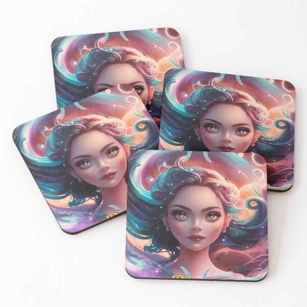 Item preview, Pisces Zodiac, whimsical lady, Pisces girl sexy, cosmos goddess, celestial woman designed and sold by ZodiacWonders.